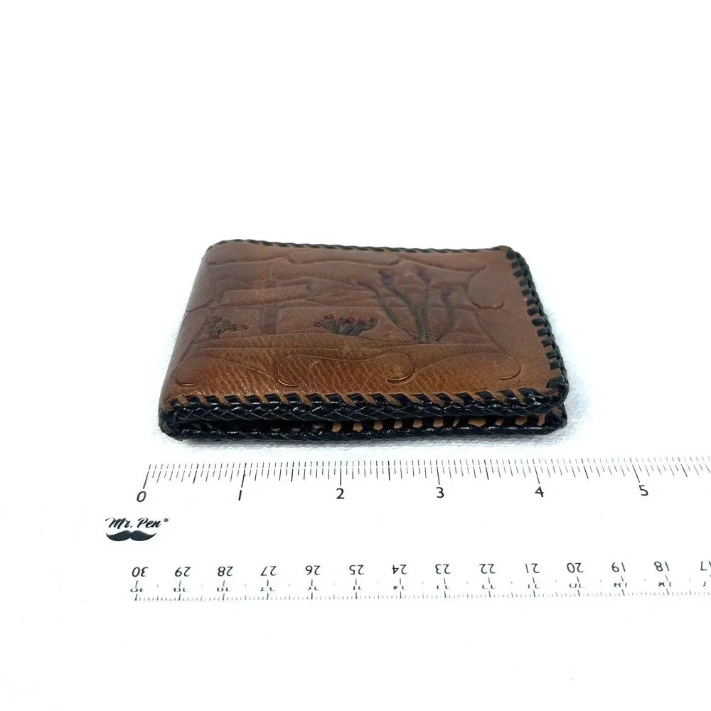 Vintage Hand-Tooled Leather Masonic Past Master Wallet - Blue Lodge